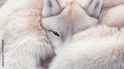 A close-up view of plush, creamy fur with smooth transitions and soft highlights.