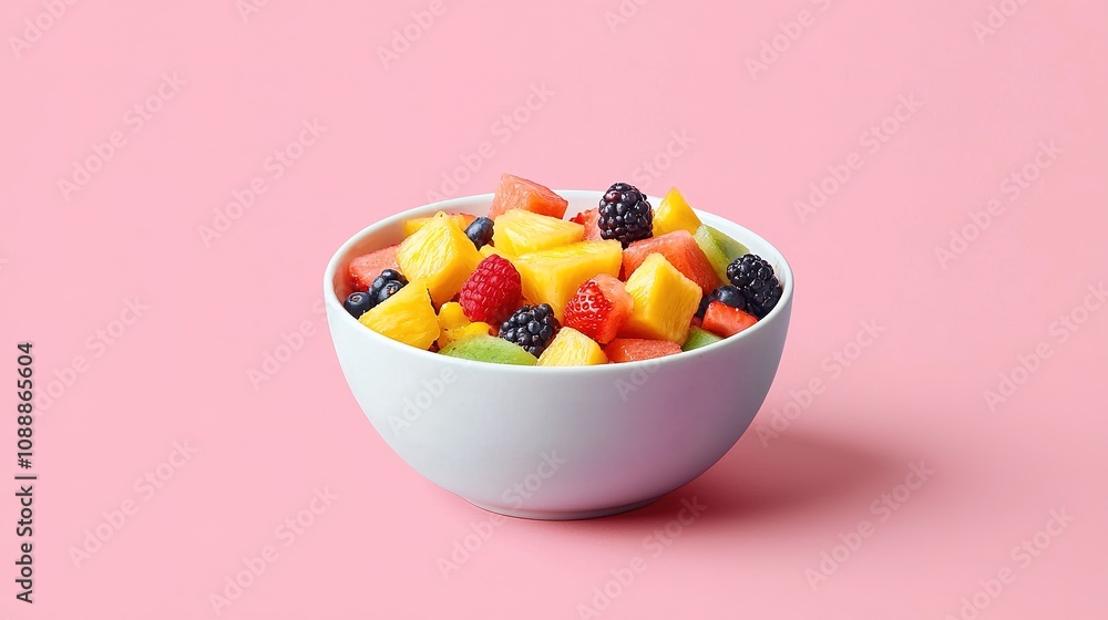Refreshing mixed fruit salad bowl kitchen counter food photography bright environment close-up healthy lifestyle Refreshing mixed fruit salad bowl kitchen counter food photography bright environment close-up healthy lifestyle