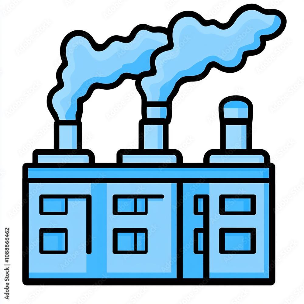 Illustration of a factory emitting smoke. Illustration of a factory emitting smoke.