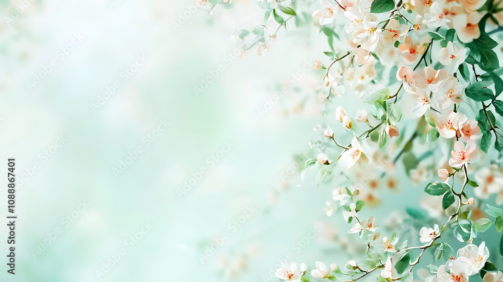 beautiful floral arrangement featuring delicate white flowers and green leaves, creating serene and calming atmosphere. Perfect for spring themes or nature inspired designs beautiful floral arrangement featuring delicate white flowers and green leaves, creating serene and calming atmosphere. Perfect for spring themes or nature inspired designs