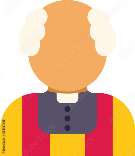 Simple vector illustration of a catholic priest wearing a cassock with no face showing