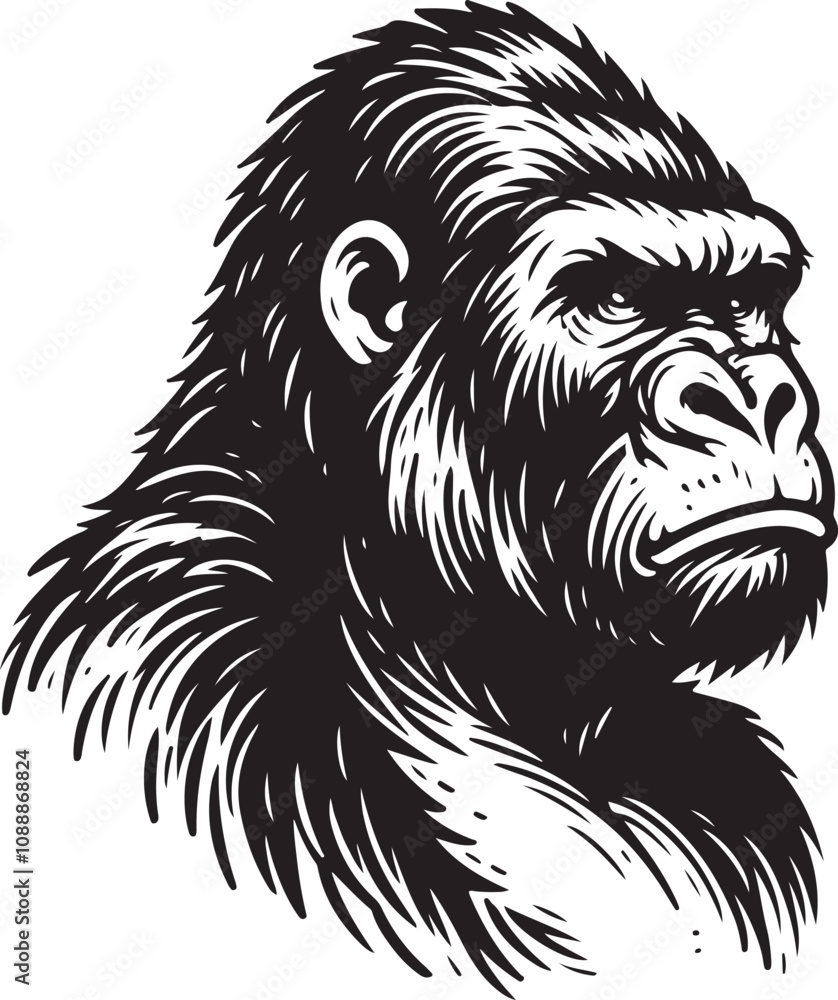 Wildlife Gorilla Portrait in Monochrome Wildlife Gorilla Portrait in Monochrome
