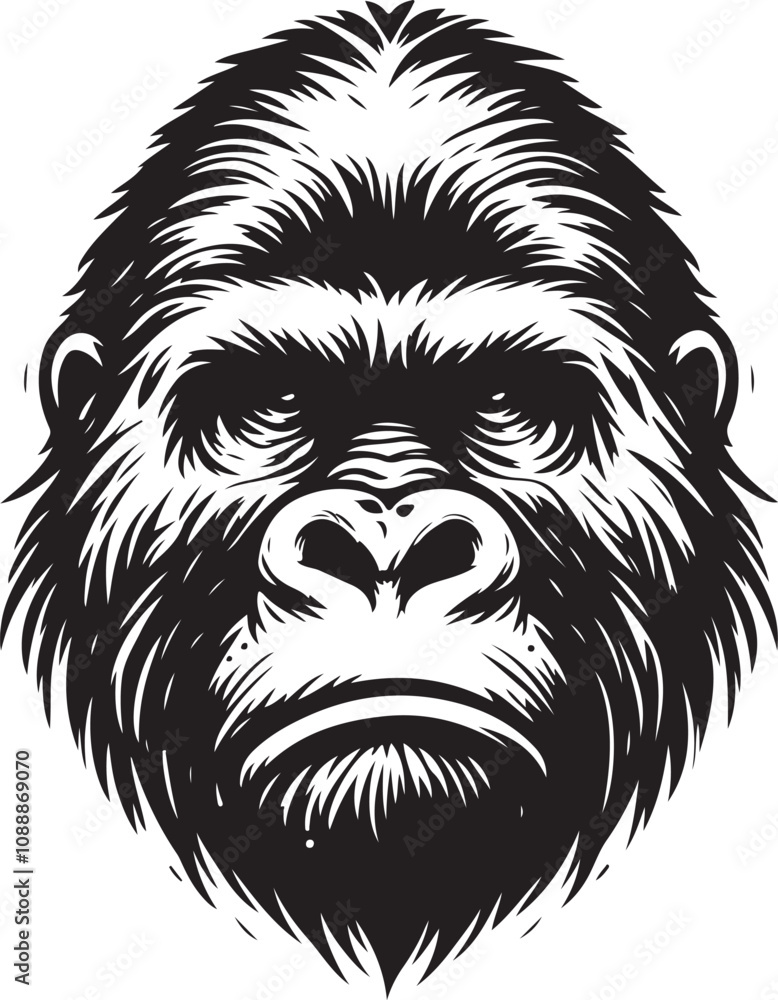 Fototapeta premium black & white image of gorilla animal