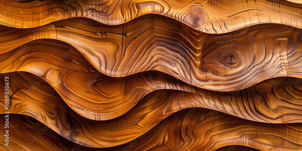 A wood carving with wavy lines
A wood carving with wavy lines