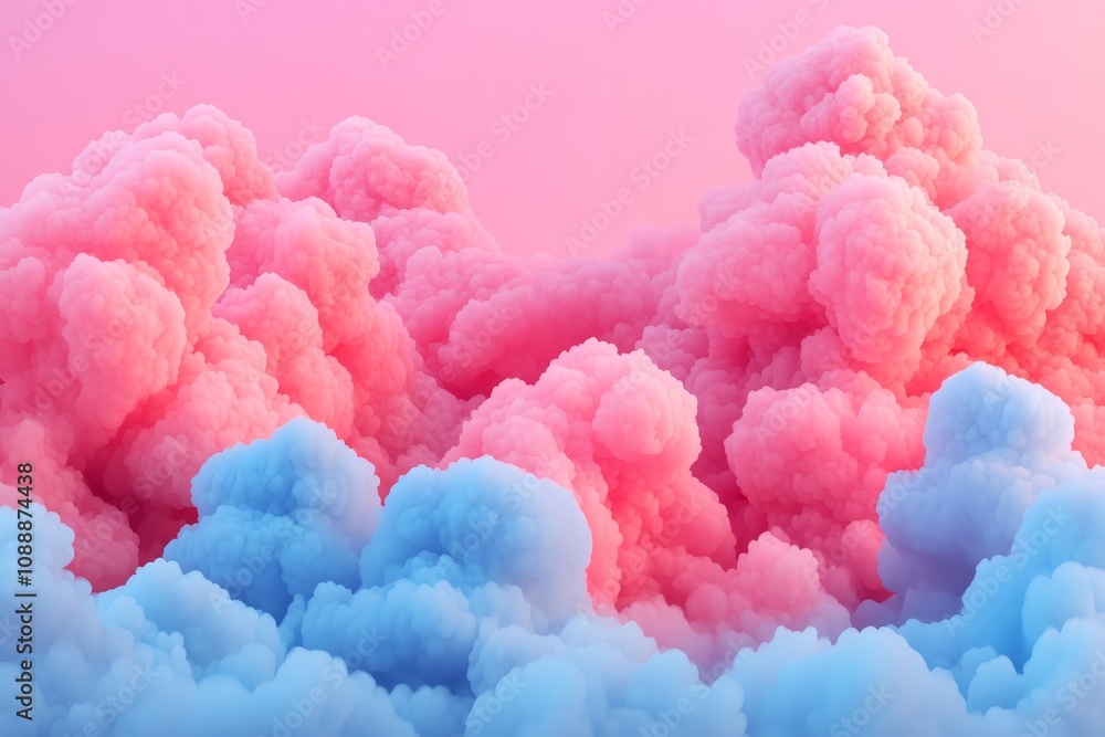 Colorful clouds blend pink and blue hues in a dreamy sky setting during sunset Colorful clouds blend pink and blue hues in a dreamy sky setting during sunset