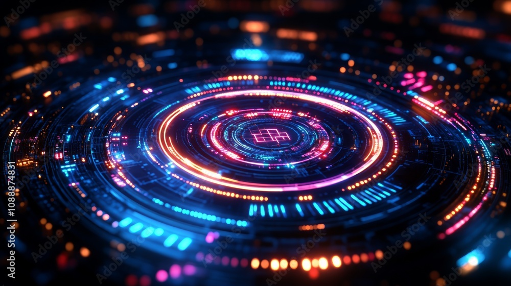 Abstract glowing futuristic technology interface. Abstract glowing futuristic technology interface.