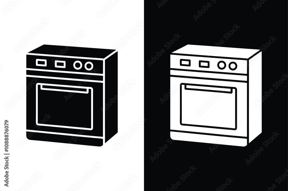 Microwave oven line art icon on White Background Vector Art Illustration on white background. Microwave oven line art icon on White Background Vector Art Illustration on white background.