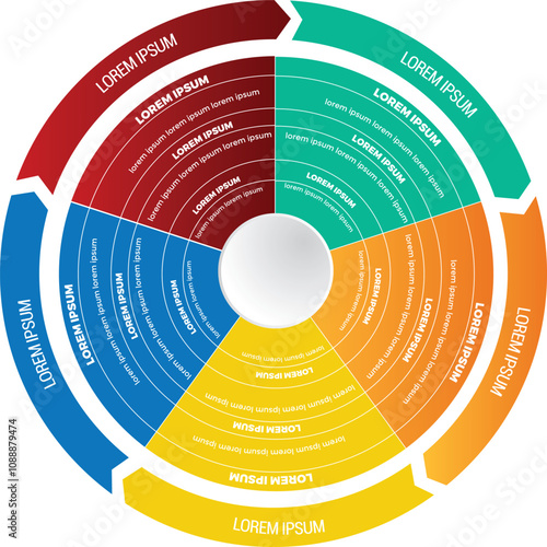 Collection of vector circle chart infographic templates for presentations, advertising, layouts, annual reports. 8 options, steps, parts	