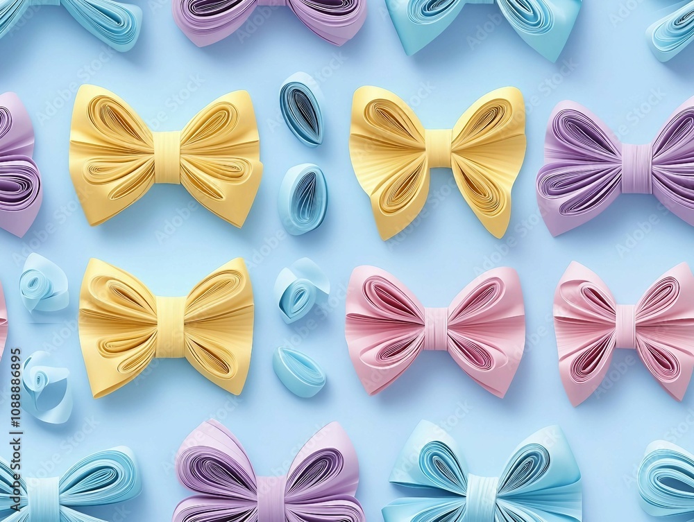 seamless pattern of 3D bow tie, bowtie repeating pattern.
seamless pattern of 3D bow tie, bowtie repeating pattern.