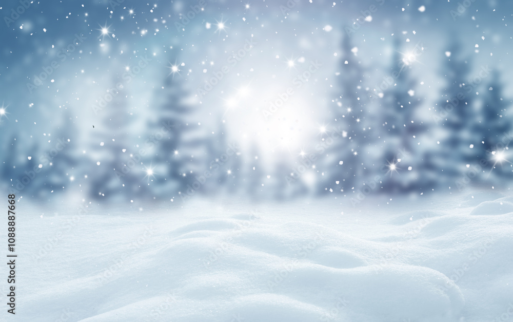 Winter background .Merry Christmas and happy New Year greeting card with copy-space. Christmas landscape with snow and fir tree Winter background .Merry Christmas and happy New Year greeting card with copy-space. Christmas landscape with snow and fir tree