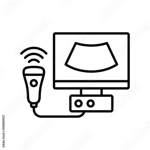 ultrasound icon vector  Medical equipment sign