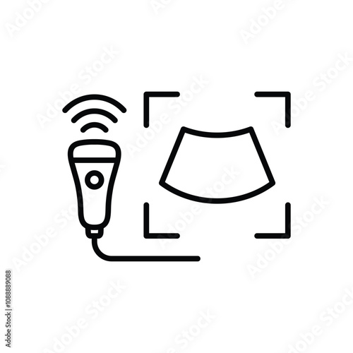 ultrasound icon vector  Medical equipment sign