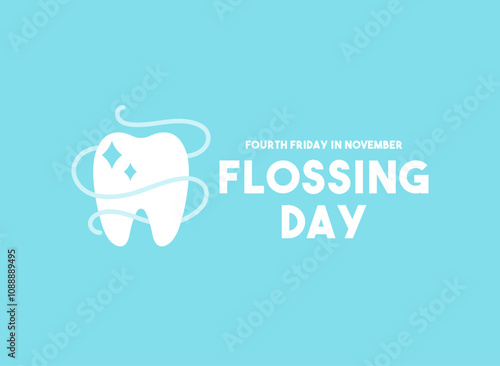 Vector Illustration of Flossing Day. Fourth friday of November.