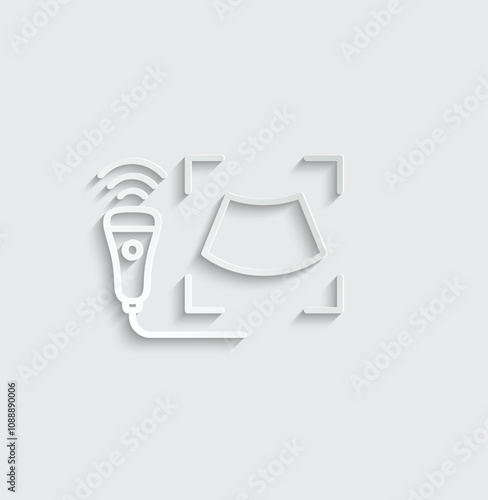 ultrasound icon vector  Medical equipment sign