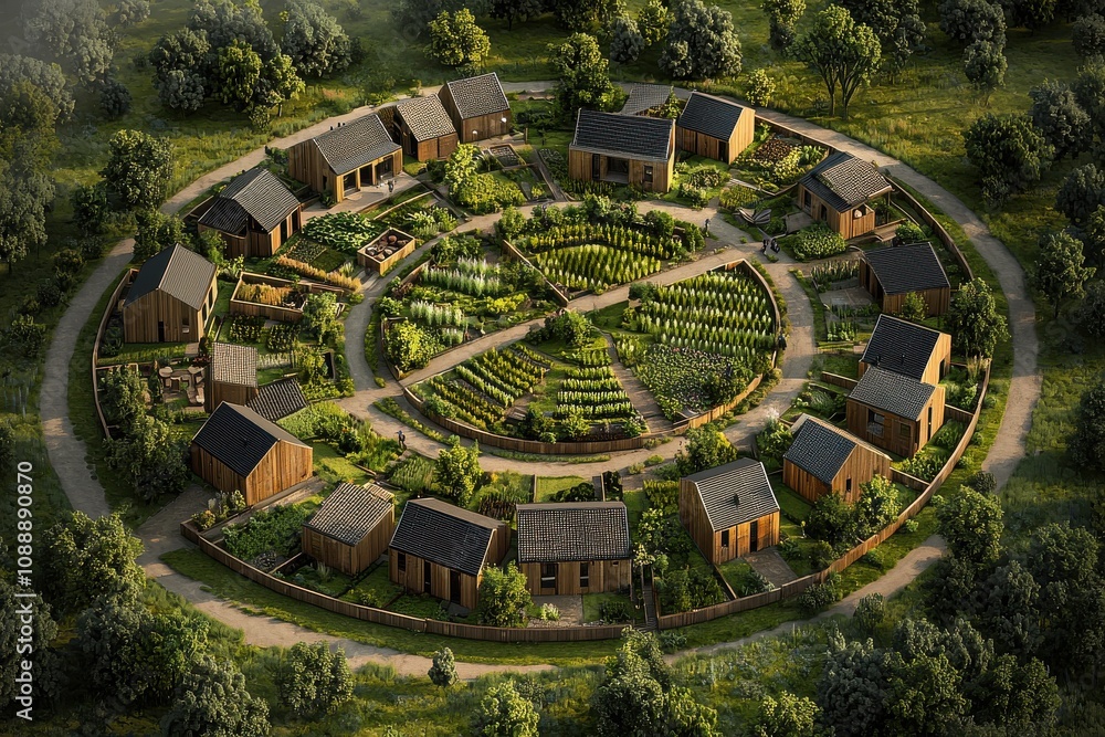 Creating a circular ecovillage sustainable homes eco-friendly construction community resources nature holistic living Creating a circular ecovillage sustainable homes eco-friendly construction community resources nature holistic living