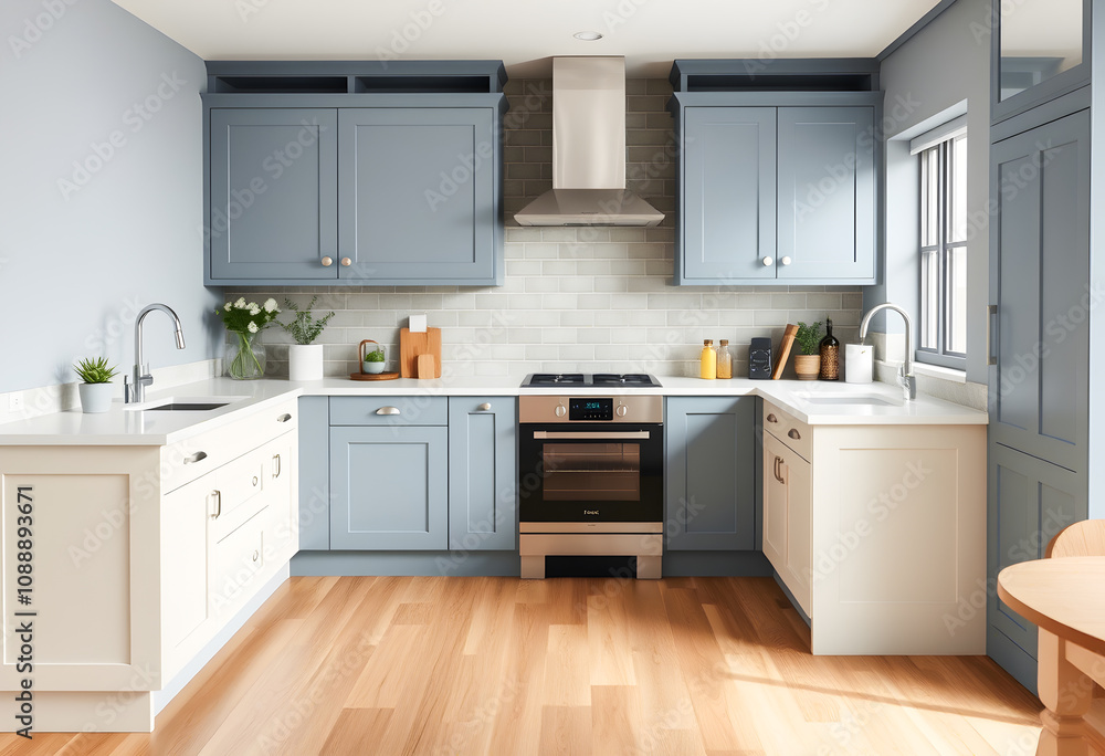 Fototapeta premium Modern Farmhouse Kitchen Interior Design.