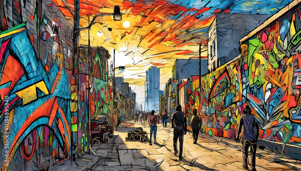 Fototapeta premium Street Art in Johannesburg Celebrating Creativity and Resilience 