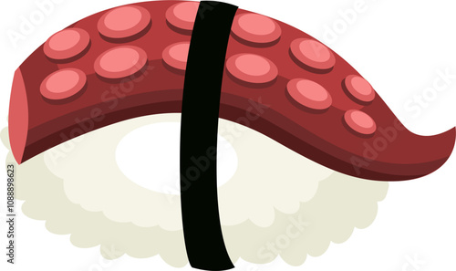 Tako Octopus Sushi. Tako sushi of Japanese food.. Tako Nigiri Sushi or Octopus on Japanese Rice..