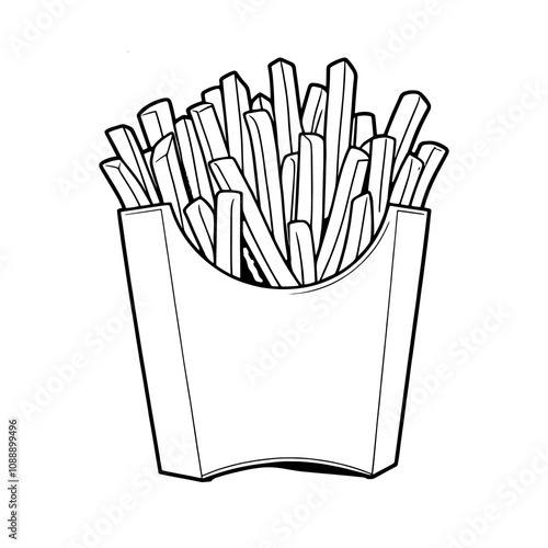 Hand drawn French Fries - A Crispy, Golden, and Unhealthy Delight