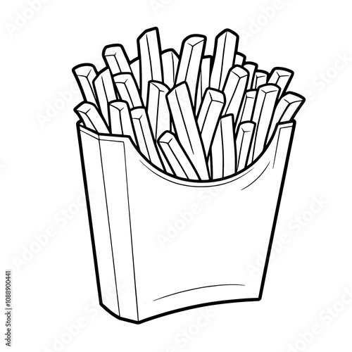 Hand drawn French Fries - A Crispy, Golden, and Unhealthy Delight