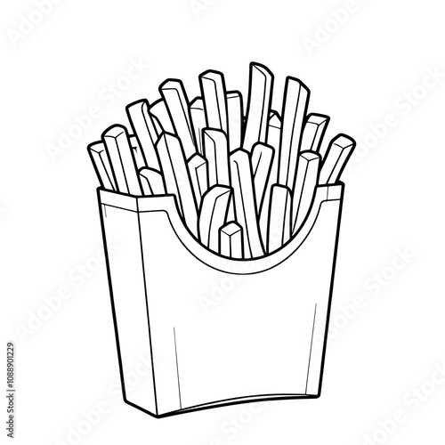 Hand drawn French Fries - A Crispy, Golden, and Unhealthy Delight