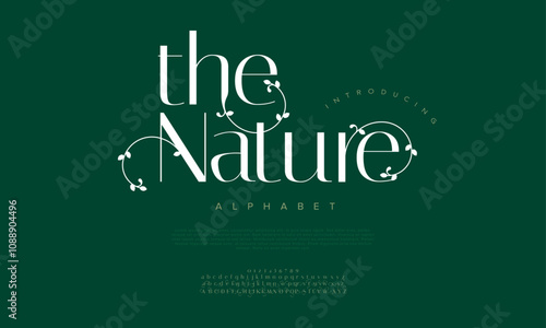 Nature typography beauty fashion elegant minimalist serif italic fonts decorative wedding vintage retro logos. Minimal luxury font alphabet logo. Vector illustration