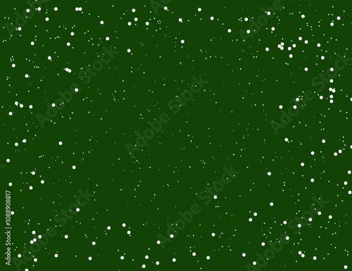 Background with space for text, imitation of snow on a green background, banner. Illustration with Christmas snow on background with space for copy and advertising, Holiday greeting card.