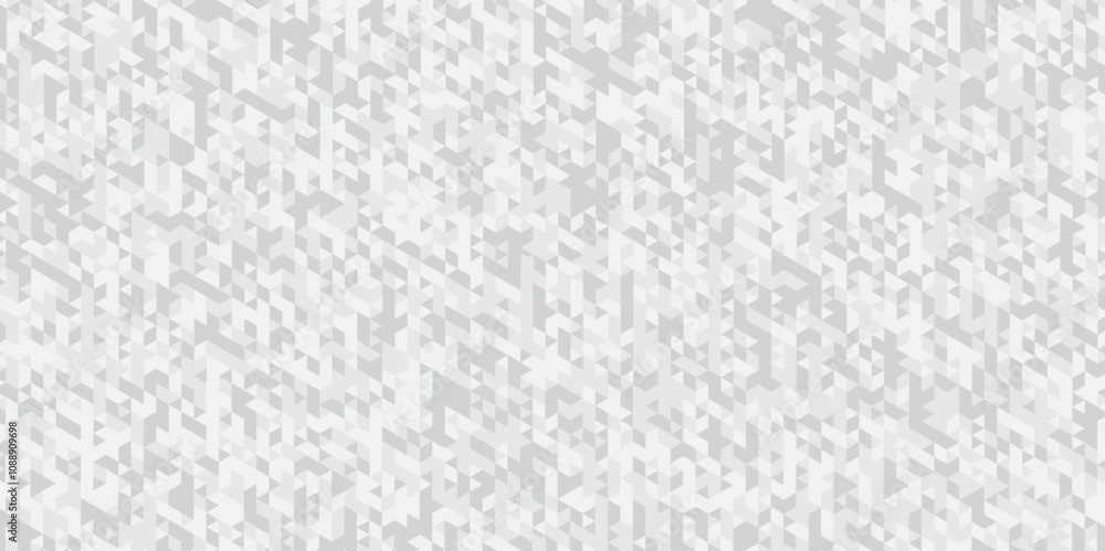 Geometric white, gray seamless mosaic and low polygon triangle texture wallpaper background. Triangle shape retro wall grid pattern geometric ornament tile vector square element. Geometric white, gray seamless mosaic and low polygon triangle texture wallpaper background. Triangle shape retro wall grid pattern geometric ornament tile vector square element.