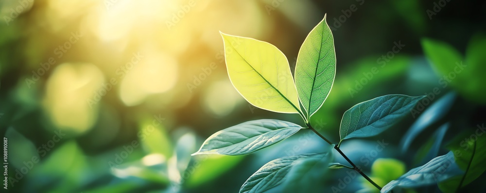 Sunlit green leaf closeup, representing growth and vitality, natures energy, ecofriendly, fresh vibrant life, symbol of renewal Sunlit green leaf closeup, representing growth and vitality, natures energy, ecofriendly, fresh vibrant life, symbol of renewal