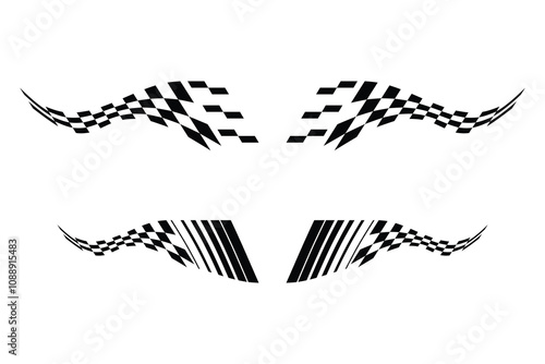 Car stripe element sticker for racing sport vector design Template EPS 10