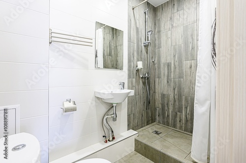 Wallpaper Mural interior apartment room bathroom, sink, decorative elements, toilet. WC, sanitary unit, wash room Torontodigital.ca