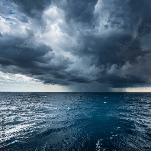 dramatic storm clouds gathering over the ocean intense weather approaching storm