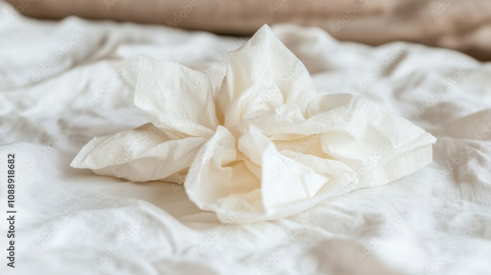 Thin tissue sheets arranged diagonally on a smooth background, with soft shadows. Thin tissue sheets arranged diagonally on a smooth background, with soft shadows.
