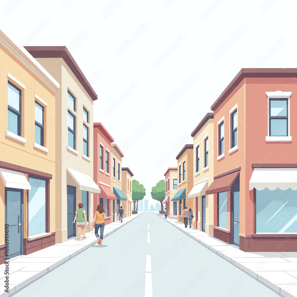 Naklejka premium 穏やかな午後の散歩道