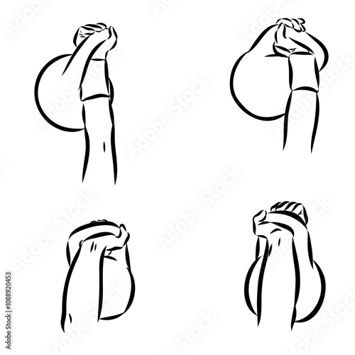 Kettlebell vector sketch icon isolated on background. Hand drawn Kettlebell icon.