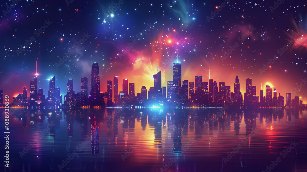vibrant cityscape at night with energy efficient lighting eco friendly concept with a white accent, png vibrant cityscape at night with energy efficient lighting eco friendly concept with a white accent, png