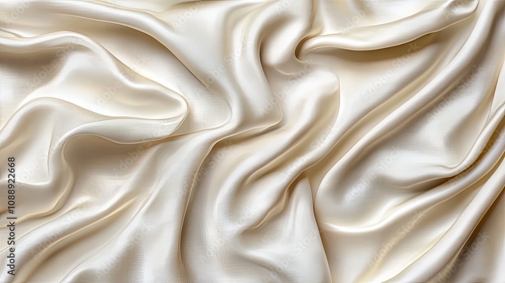 Obraz premium Cream Silk Fabric Texture: Soft, Smooth, and Draped