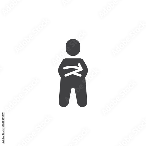 Person with arms crossed vector icon