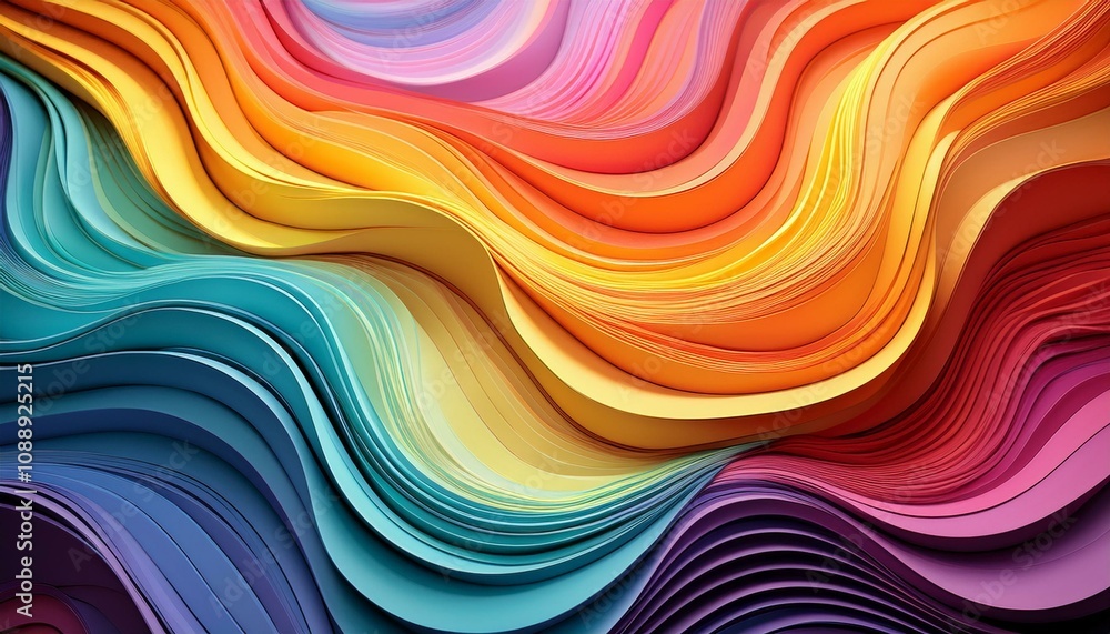 colorful overlapping paper waves creating a vibrant abstract background colorful overlapping paper waves creating a vibrant abstract background