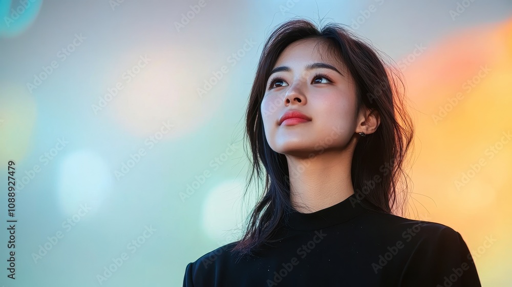 Fototapeta premium Confident young entrepreneur passionately presents her business idea at a startup event