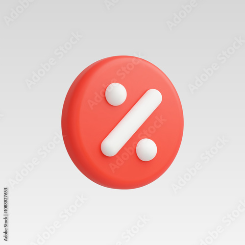 3d Realistic Percentage icon vector illustration