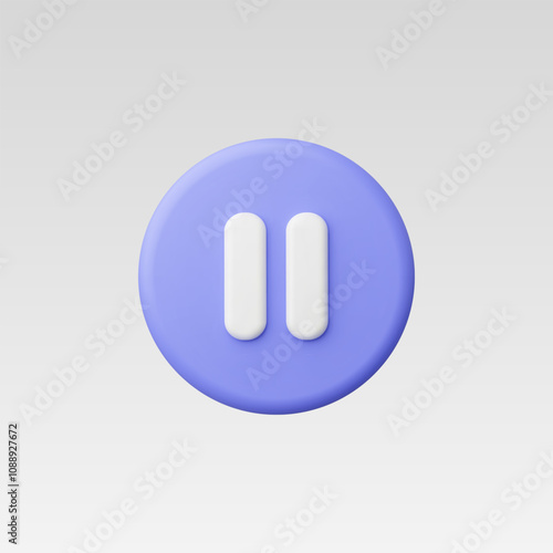 3d Realistic Pause Icon vector illustration