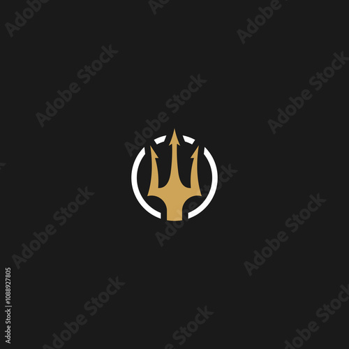 trident logo vector template concept