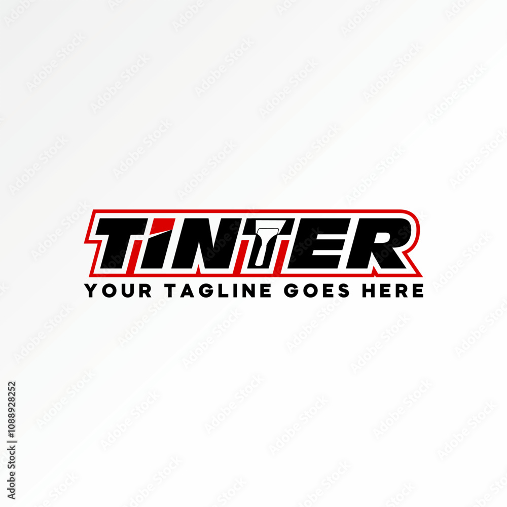 Logo design graphic concept creative premium vector stock image graphic word text Tinter font ink paintbrush scraper. Related to DIY tool paint cement Logo design graphic concept creative premium vector stock image graphic word text Tinter font ink paintbrush scraper. Related to DIY tool paint cement
