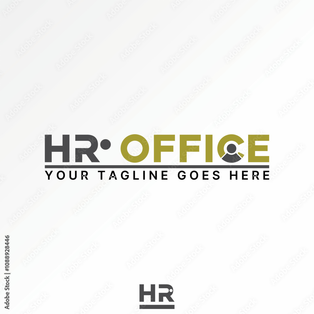 Logo design graphic concept creative premium vector stock image graphic word text HR Office body silhouette hire people Relate human resource monogram