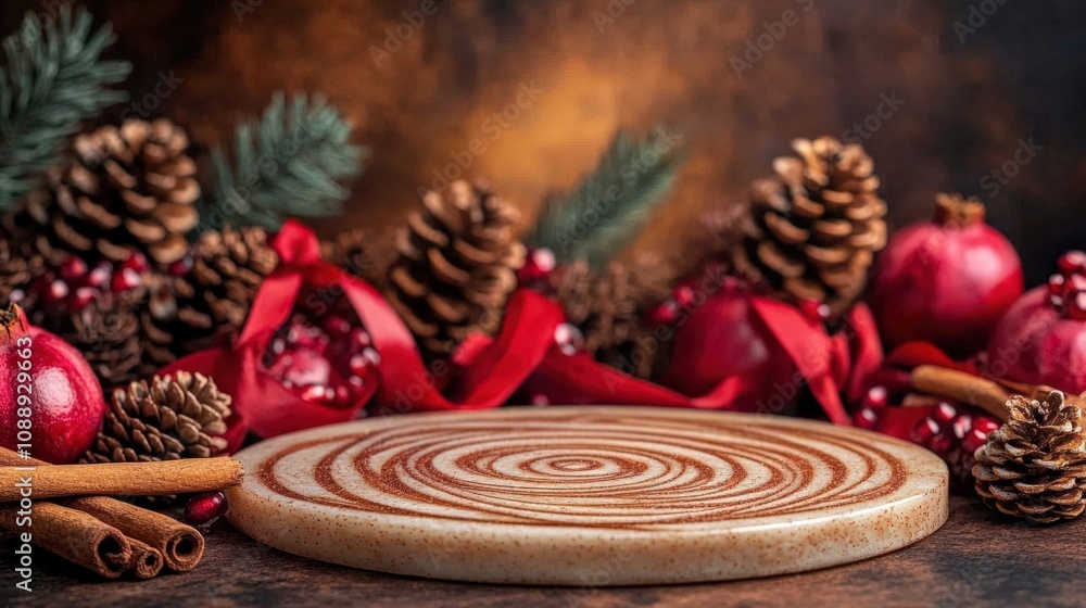 Festive Christmas Table Setting with Natural Elements and Holiday Decor Festive Christmas Table Setting with Natural Elements and Holiday Decor