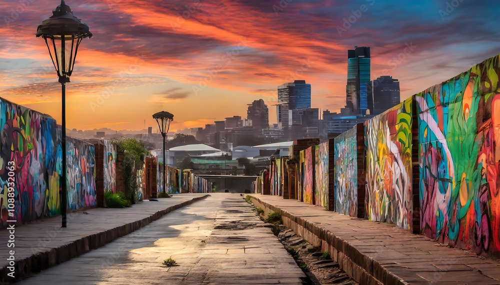 Fototapeta premium Street Art in Johannesburg Celebrating Creativity and Resilience 