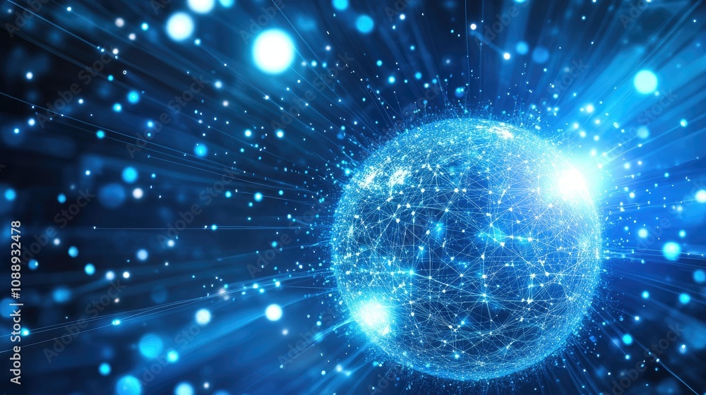 A futuristic view of Earth encased by digital blue network connections, symbolizing internet, communication, and global connectivity in cyberspace. A futuristic view of Earth encased by digital blue network connections, symbolizing internet, communication, and global connectivity in cyberspace.