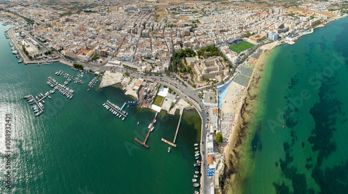 Photos Panoramic aerial view of the city of Manfredonia, in the province of Foggia, Puglia, Italy