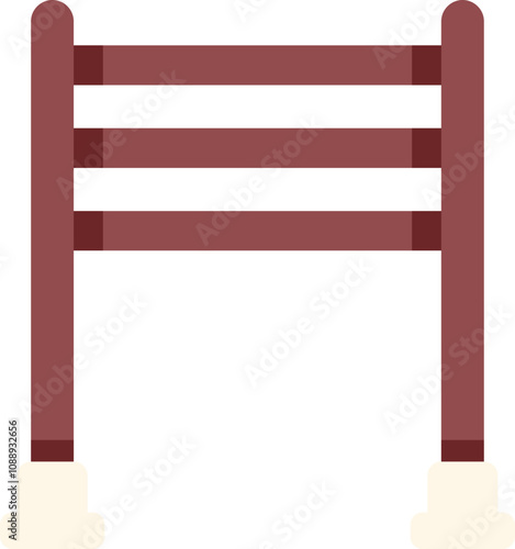 Simple flat vector illustration of a wooden horse jump for show jumping training or competition
